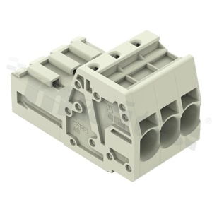 Listwa zaciskowa; wtyk; raster 7.62mm; 3-torowa; męskie; na przewód 0.5-10mm2 (20-8AWG); możliwość kodowania; bez zaczepu ryglującego; kierunek wtykania równoległy do osi przewodów; 600V/42A