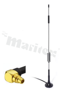 Antena; whip; LTE; 698-2700MHz; 5.0dBi; VSWR<2.0; liniowa; dookólna; RG174; 5m; RP-MMCX; magnetyczna; fi35x315mm; czarny