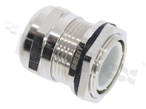 Cable gland PG16; nickel brass; PG16 10-14mm; Flat O-ring; with lock nut; for wrench 24