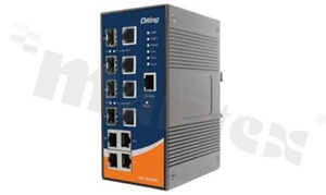 Industrial 8-port managed Gigabit Ethernet switch with 4x10/100/1000Base-T(X) and 4xGigabit combo ports; SFP socket; DIN