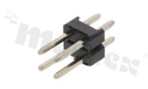 Listwa stykowa do PCB; w rastrze 2.54mm; 2x2 styków; montaż: THT; męska; prosta; dwurzędowa