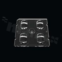 Lens for LED mid power; angle: 120x50 degrees ; Number of LEDs: 4; Dimensions: 50x50mm; Height: 7.3mm; material: PMMA; PC; Fastening: screw