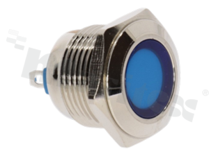 Lampka sygnalizacyjna; 16mm; terminale do lutowania; stal nierdzewna; podświetlenie nieznany kolor; LED 24V
