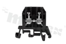Installation terminal block; 1-level; 2-contacts; for wire 0,5-2,5mm2; screw terminal; black; Din rail; 1000V/24A
