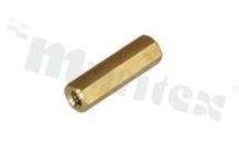 Screwed brass spacer sleeve; Int. thread: M3; 18mm