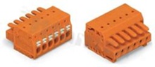 Listwa zaciskowa rozłączalna; w rastrze 3.81mm; PUSH-IN;CAGE CLAMP; 3-torowa; żeńska; na przewód 0.2-1.50mm2 (24-14 AWG); pomarańczowa;300V/10A