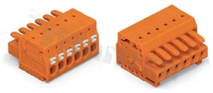 Listwa zaciskowa rozłączalna; w rastrze 3.81mm; PUSH-IN;CAGE CLAMP; 3-torowa; żeńska; na przewód 0.2-1.50mm2 (24-14 AWG); pomarańczowa;300V/10A