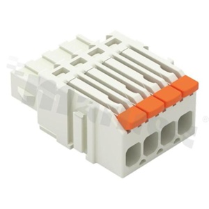 Listwa zaciskowa do PCB; gniazdo; na przewód 0.14 - 1.5 mm2 (26-14AWG); raster 3.5 mm; 4-torowa.; Push-in; szary; 300V/10A