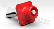 Connector power heavy duty power; 8.0mm SL+ Rect Pnl Busbar; red