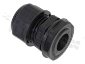 Dławnica kablowa PG11; nylon; PG11 5-10mm; Flat O-ring; czarna; z nakrętką; na klucz 22