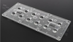Lens for LED high power; mid power; angle: oval 160 x 115 degrees ; Number of LEDs: 12; Dimensions: 173x71.4mm; Height: 8.86mm; material: PMMA; Fastening: screw