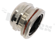 Dławnica kablowa M63; mosiężna niklowana; M63x1.5 34-45mm; flat O-ring; z nakrętką; na klucz 64/68;EX