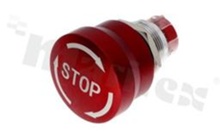 Emergency switch; monostable; 19mm; solder terminals; red aluminium; IP67.
