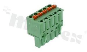 Listwa zaciskowa rozłączalna; w rastrze 5.08mm; 5-torowa; żeńska; na przewód 2.50mm2 (26-12AWG); kierunek wtykania równoległy do osi przewodów; z zaciskiem sprężynowym; styki z fosforobrązu; stalowa klatka; UL 300/10A TUV 320/20A