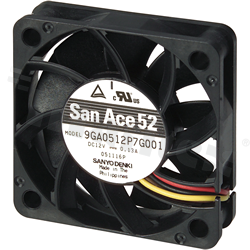 Fan; DC; 12VDC; 52x52x15mm; 0.275m3/min; 22.0dB.