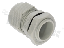 Cabel Gland PG13.5; nylon; PG13.5 6-12mm; Flat O-ring; with lock nut; grey