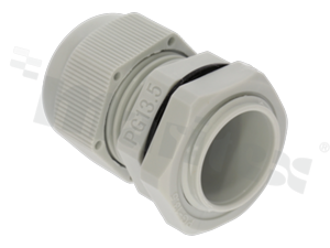 Dławnica kablowa PG13.5; 6-12.0mm; Flat O-ring; z nakrętką; nylon; szara