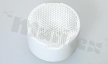 Soczewka do diod LED high power; mid power; kąt rozsyłu: 27do 31 stopni FWHM; ilość diod: 1; rozmiar: okrąg 16mm; wysokość: 9.7mm; rodzaj materiału: PMMA; PC; sposób mocowania: taśma