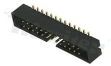 Full shrouded header for PCB; pitch 2.00mm; 26-contacts; SMD; male; top entry