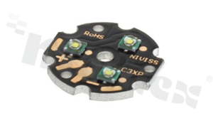 Moduł 3xLED XP-E2; jasność 3 x R5-139lm/350mA; biały zimny-barwa 2B (5700-6100K); średnica 22mm; RoHS