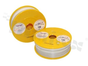 Przewód pojedynczy LGY/H05V-K; z wielodrutową miedzianą żyłą; biały/szary; przekrój 0.75mm2; AWG 18; 500V; -40+105 st.C; 100m.