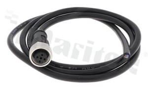 Plug M12; A-code; 4 pins; female; 2A; straight; strain relief; molded with 1m cable; IP68