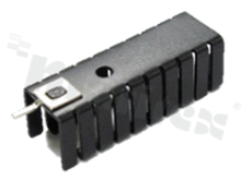 Heatsink; moulded TO-220; TO-262 38.1x12.8x12.7mm; black; anodized aluminium AL5052; RoHS.