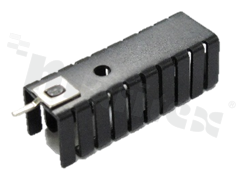 Heatsink; moulded TO-220; TO-262 38.1x12.8x12.7mm; black; anodized aluminium AL5052; RoHS.