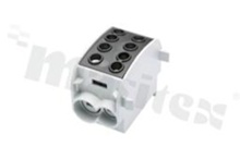 Złączka na szyne DIN; blok rozdzielczy odgałęźny;czarne; jednobiegunowy; 70mm2; Al/Cu;1000V AC/DC ;300A