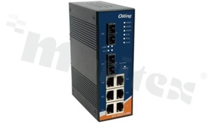 Managed Ethernet switch with 6x10/100Base-T(X) and 2x 10/100/1000Base-T(X) ; SC; single-mode; 30km/1310nm; operating temperature -40+70 deg.C; 12...48VDC; DIN rail mountable