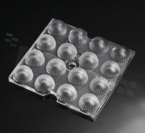 Lens for High Power CREE LEDs; distribution angle: 88-92 degrees; dimensions: 49.5x49.5mm; height:7.1mm, material type: PMMA; fastening: pin, screw.