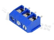 PCB terminal block; pitch 5.00mm; 3-ways; vertical; wire range 1.5mm2 (AWG 22-14); with screws for a flat screwdriver; brass cage; blue color; UL 300V/10A, TUV 250V/15A