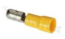 Konektor tulejowy; żółty; męski; okrągły zaciskany na przewód 4.0-6.0mm2; B=7.0mm; D=5.5mm; F=14mm; L=24.7