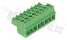 Listwa zaciskowa rozłączalna; w rastrze 3.81mm; 8-torowa; żeńska; na przewód 1.50mm2(28-16AWG); kierunek wtykania równoległy do osi przewodu; styki z fosforobrązu; mosiężna klatka przewodu; UL 300V/10A