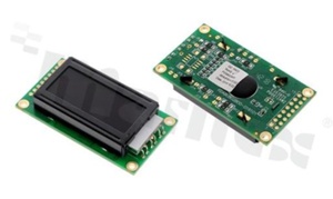 Display LCM; LCD character; 8x2 chars; FSTN; white LED; Super black; view 06:00; 5.0 V; additional font English-Japanese;