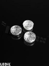 Lens for high power LEDs; beam angle: from 20 to 50 degrees FWHM; number of diodes: 1; size: circle 35mm; height: 9.69mm; material type: PMMA, PC; fastenings: socket; mounting with holder B, black