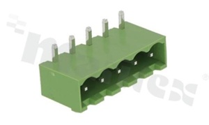 Listwa zaciskowa rozłączalna; w rastrze 5.08mm; 5-torowa; męska; kątowa; zabudowana; UL 300V/15A; TUV:320V/20A