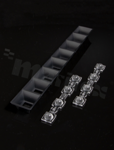 Odbłyśnik for LED; Number of LEDs: 8; Dimensions: 305X38mm; Height: 21.1mm; meterial: PC; Fastening: screw