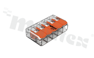 Złączka instalacyjna COMPACT; 5-torowa; do wszystkich rodzajów przewodów; maks. 6mm2; z dźwigniami; transparentna