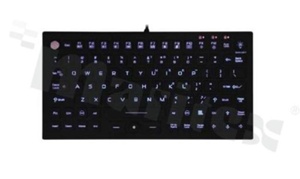 Industrial Keyboard; silicone; IP68; 89 keys; touchpad; "clean"; 278 x 148 x 12 mm; USB interface