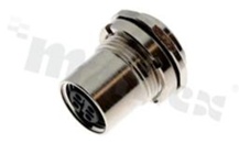 Plug M12, A code, 3 pins, female, straight, 4A, for wire, ,screw thread, screw type, IP67