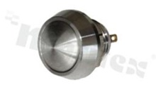 Push button switch; monostable; 12mm; solder terminals; stainless steel; IP65