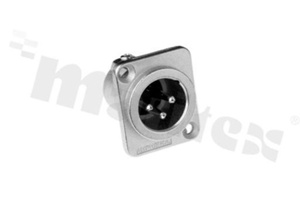 Connector: XLR; AC; socket; male; 15A; 133V; PIN: 3; 14AWG; straight; silver plated; IP40