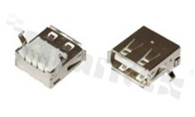 Socket USB 1xA; angled; white insulator