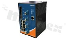 Managed Gigabit PoE Ethernet switch with 8x10/100/1000Base-T(X) ports and 4x100/1000Base-X; SFP socket; Fiber bypass; multi-mode; operating temperature -40+70 deg.C; supply 12...48VDC; DIN