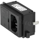 Gniazdo zasilające IEC C14 z uchwytem bezpiecznikowym 2-polowym; męskie; montaż: do panela, zatrzaskowe; do PCB; IP40; 10A/250VAC