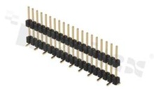 Pin Header; pitch 2.54mm; 1x20 pins; assembly: SMD male; straight; single row 2-level