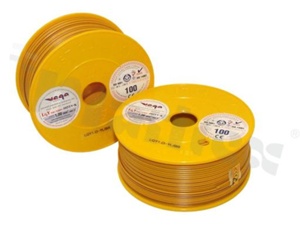 Single wire LGY/H05V-K; with copper multi-strand; yellow/brown; cross section 1.00mm2; AWG 17; 500V; -40+105 deg.C; 100m.