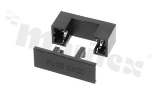 Gniazdo bezpiecznika; 5x20mm; w komplecie z osłonką/uchwytem bezpiecznika; czarny