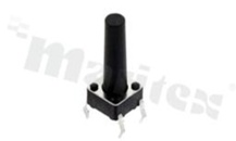 Przełącznik Tact Switch; THT; wymiary korpusu 6.0x6.0; h=16mm; pionowy; o sile nacisku 250gf; przycisk okrągły